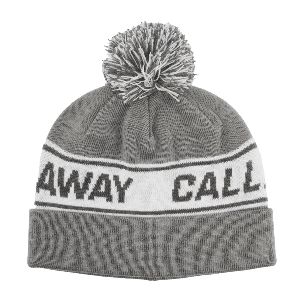 Callaway Golf CG Vintage Beanie Light Grey Knit Pom Pom Cuffed Winter Hat New
